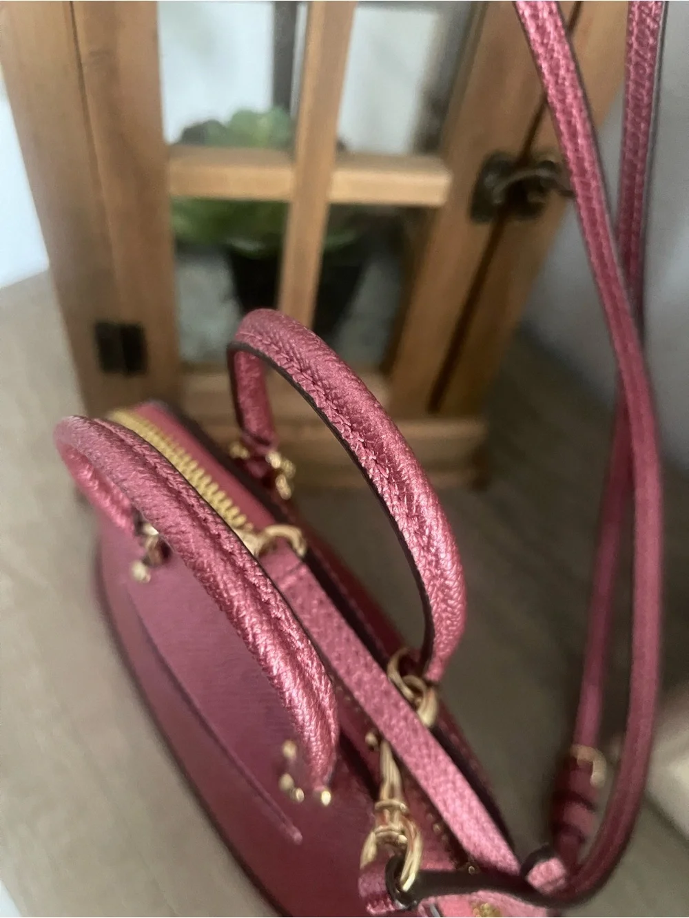 Coach Metallic Rose Mini sierra Satchel